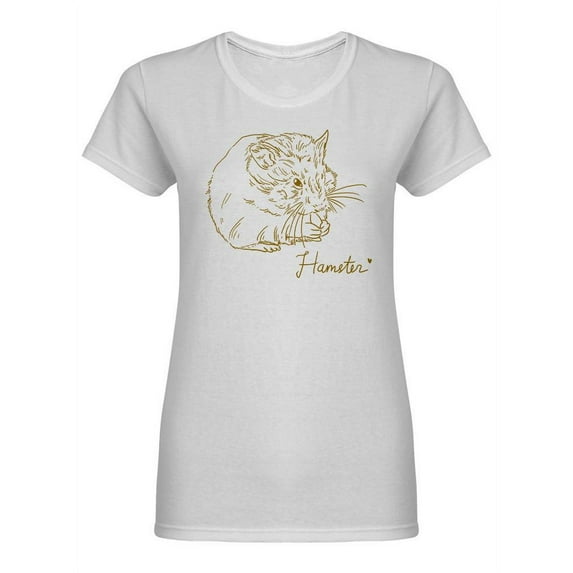 Hamster Sketched Shaped T-Shirt Women -Image by Shutterstock, Female Medium