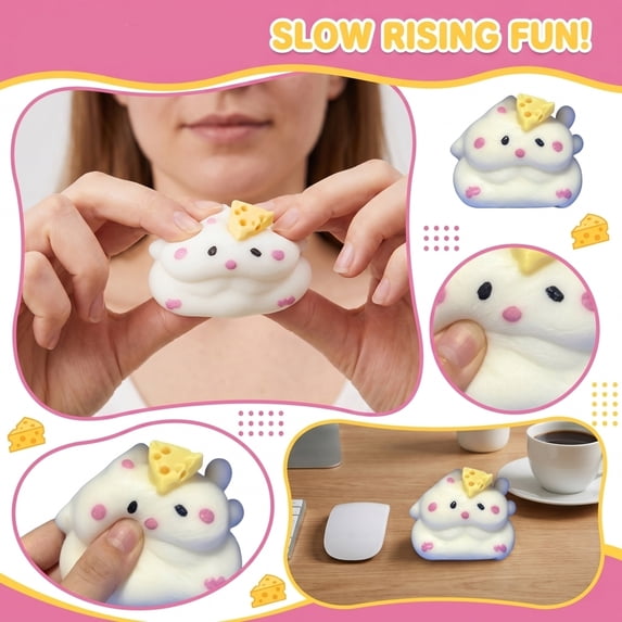 Hamster Squishy Toys & Party Favors, Cute Animal Stress Relief Fidget ...