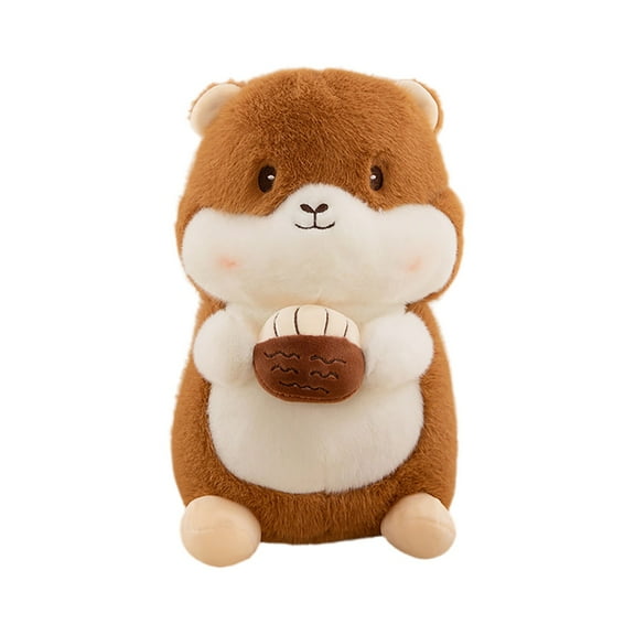 Hamster Stuffed Animal, 9 In, Brown, Cute Stuffed Animal, Soft Plush, Kids Room Decor For Girls, 1 Pc