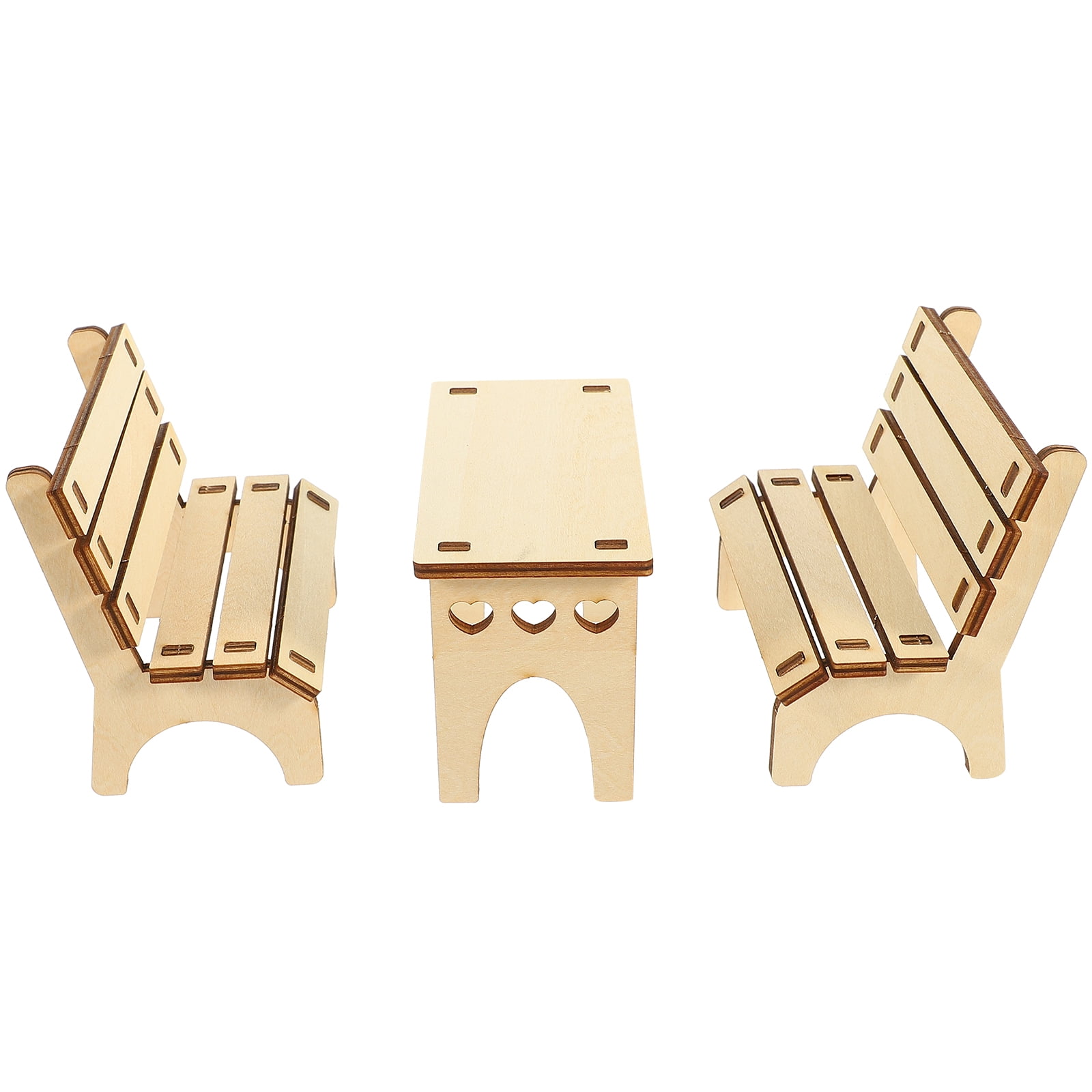 View of Hamster Table Chair DIY Assembled Toys Small Animal Habitat Decoration ...