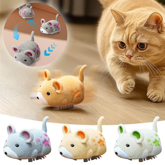 Hamster Teaser That Escapes, Cats Catching Mouse Game, Interactive Cat Toy, Quirky Pet Interactive Tools, Hurry Up and Give It to Your House Pet (1 PCS,Yellow)