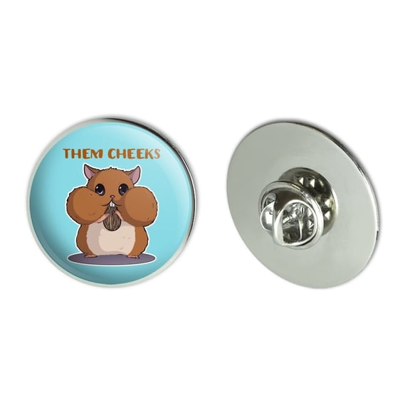 Hamster Them Cheeks Eating Sunflower Seed Metal 1.1" Tie Tack Hat Lapel Pin Pinback