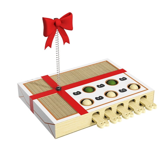 Hamster Toy and Cat Scratching Board Multi-Functional Corrugated Paper Toy, Self-Amusing Relaxation Toy with Teasing Stick, Small Pet Entertainment Set