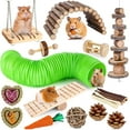thumbnail image 1 of ZeenArt Hamster Toys Set, Wooden Guinea Pig Toys, Teething Toys Hamster Cage Accessories, 1 of 7