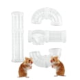 thumbnail image 1 of Hamster Tubes, Adventure External Pipe Set Transparent Hamster Cage Accessories Toys to Expand Space DIY Connection Tunnel Rat Toy Clear, 1 of 10