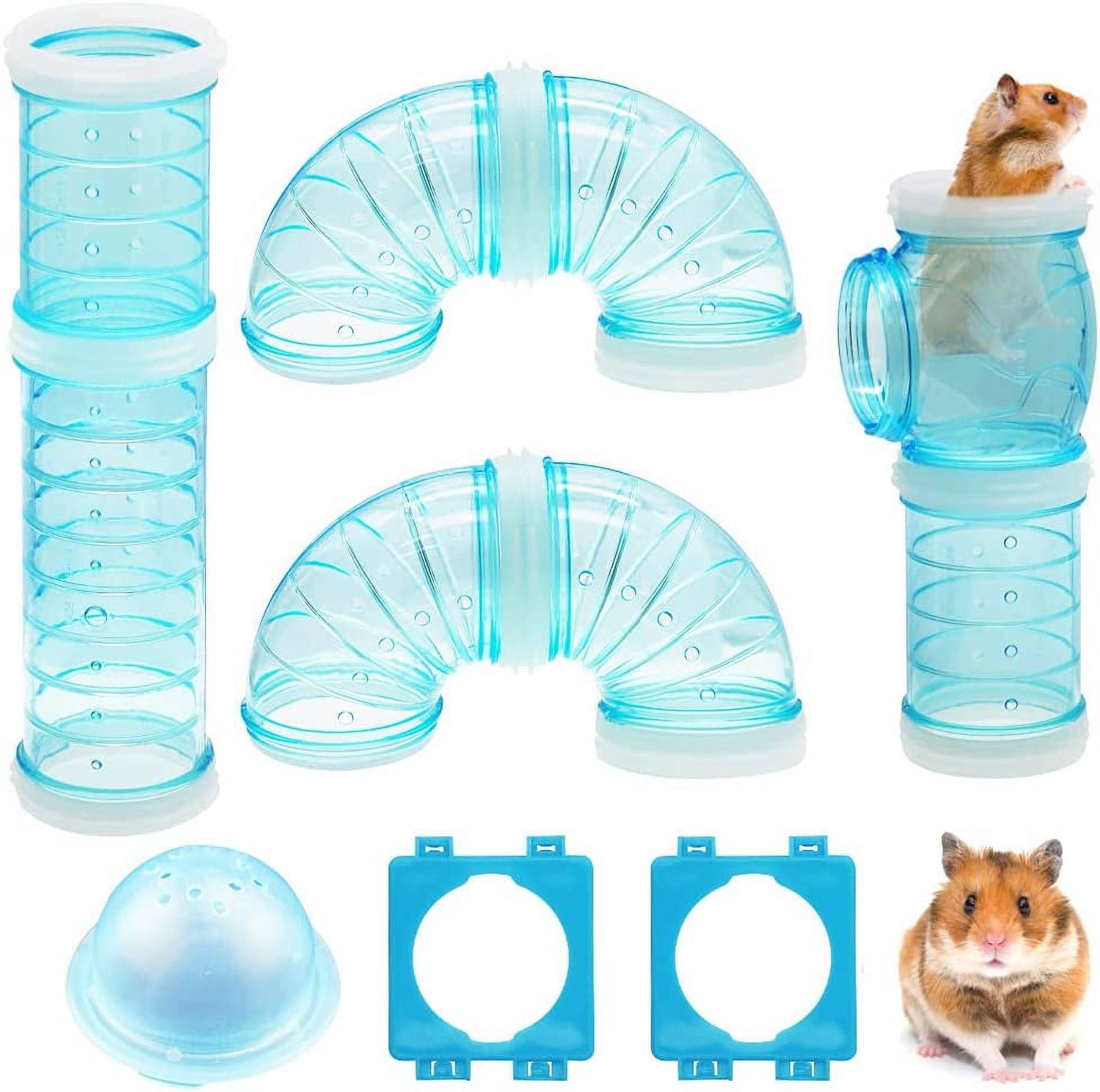 Hamster Tubes Set, STONCEL Transparent Hamster Cage Adventure External Pipe, Creative DIY Assorted Connection Tunnel Track Hamster Toys to Expand Space for Small Animals Like Hamster, Mouse-2.16In