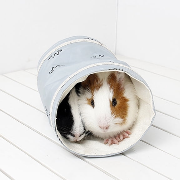 Hamster Tunnel Bed Warm Soft Hideout Small Pet Tunnel Tube Nest for Guinea Pig Lizard Spring Autumn Blue