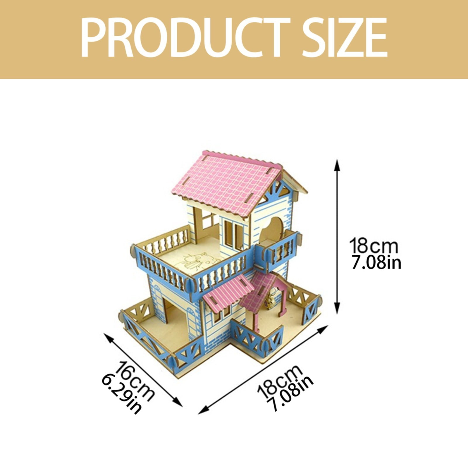 Hamster Villa Playset DIY Assembled Wooden Toy For Small Perfect For