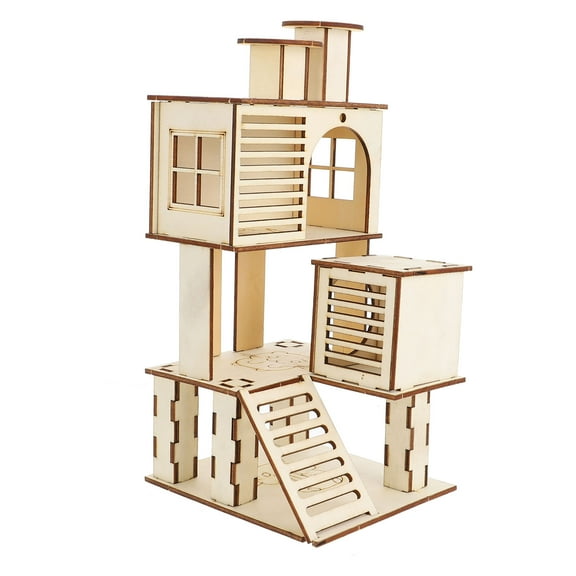 Hamster Villa Toys Pet Wooden Cage Platform Fitness