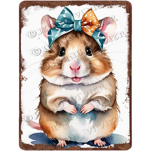 Hamster Vintage Aluminum Sign 12"x16" New Metal Sign Retro Style Decorative Sign for Home Office Cafes Club Pub