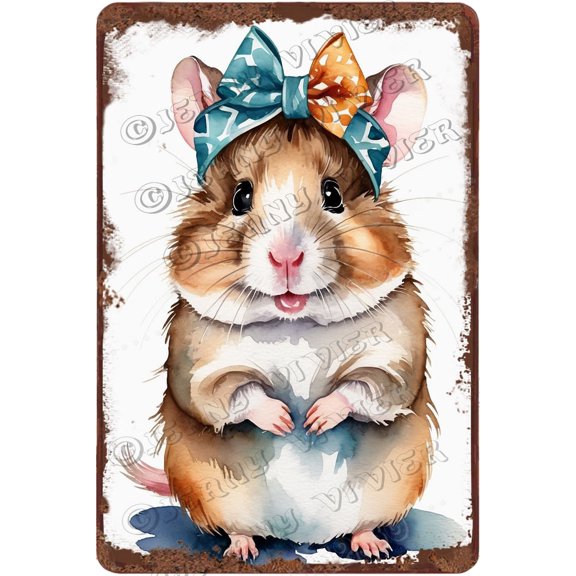 Hamster Vintage Aluminum Sign 12"x8" New Metal Sign Retro Style Decorative Sign for Home Office Cafes Club Pub