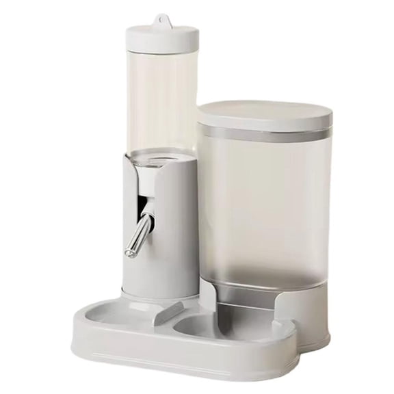 Hamster Water Bottle, 2 in 1 Automatic Pet Feeder with 80ml Water Dispenser and 320ml Food Container, No Drip Ball Type Drinker for Hamsters Gerbils and Mice
