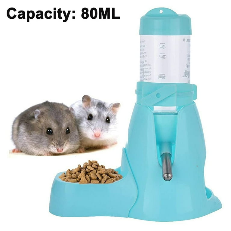 Hamster Water Bottle Little Pet Automatic Drinking Bottle with Food Container Base Hut Hanging Water Feeding Bottles Auto Dispenser for Small Animals