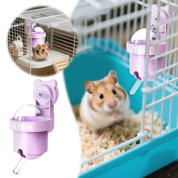 Hamster Water Bottle Small Animal Dispenser No Leak Proof Glass Tank Cage Mounted Hydration for Rabbits Pigs Gerbils Mice