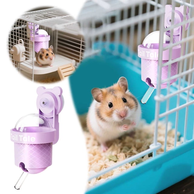 Hamster Water Bottle Small Animal Dispenser No Leak Proof Glass Tank Cage Mounted Hydration for Rabbits Pigs Gerbils Mice