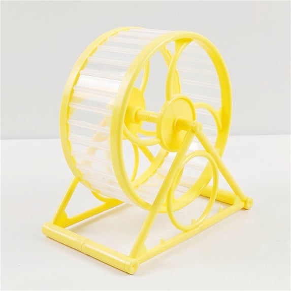 Hamster Wheel,Hamster Exercise Wheel Silent Treadmill Running Cage with Bracket Suitable for Hamsters Golden Bears Gerbils,Yellow