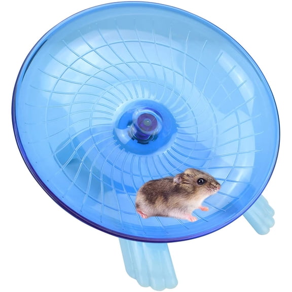 Hamster Wheel Silent Saucer Spinner/Quiet Exercise Flying Runner for Dwarf Hamster/Gerbil Rat/Hermit Crab Small Cage(Blue)
