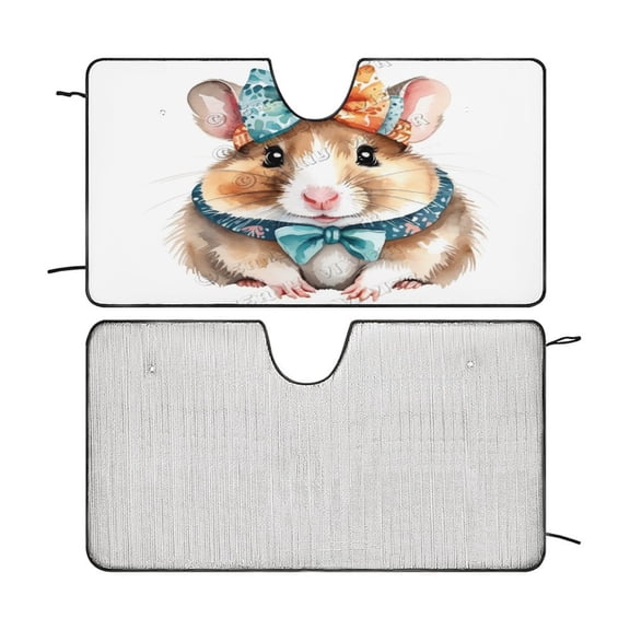 Hamster Windshield Sunshade Car Sun Shade Protector for Small Car SUV Front Window 51"x28"