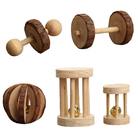 Hamster Wood Toys Roller Woodenchews Molar Dumbells Exercise Bunny Chinchilla Rabbit Guineachew Teethrat Cage