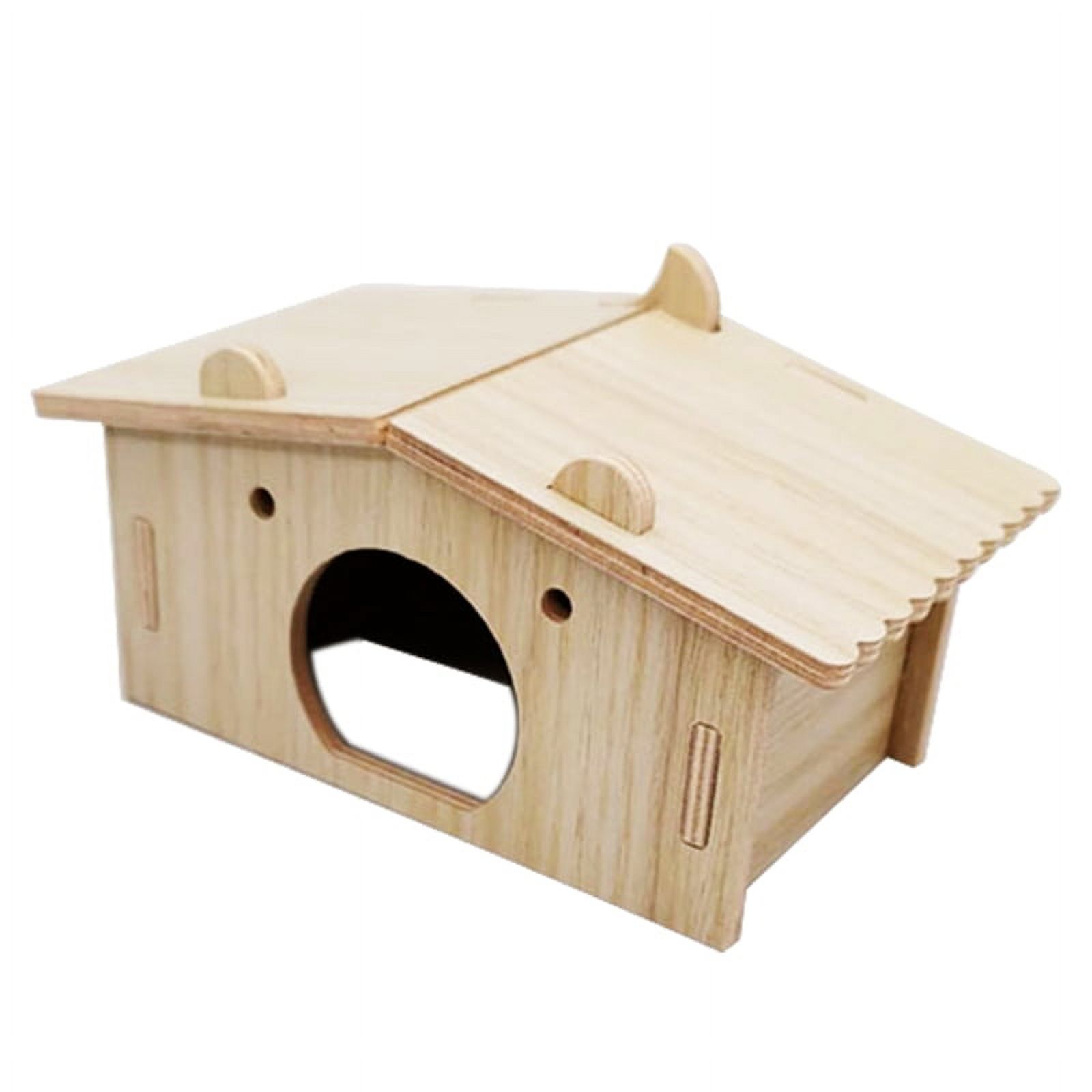 Hamster Wooden House Hideout Small Habitat Natural Wood Climbing for