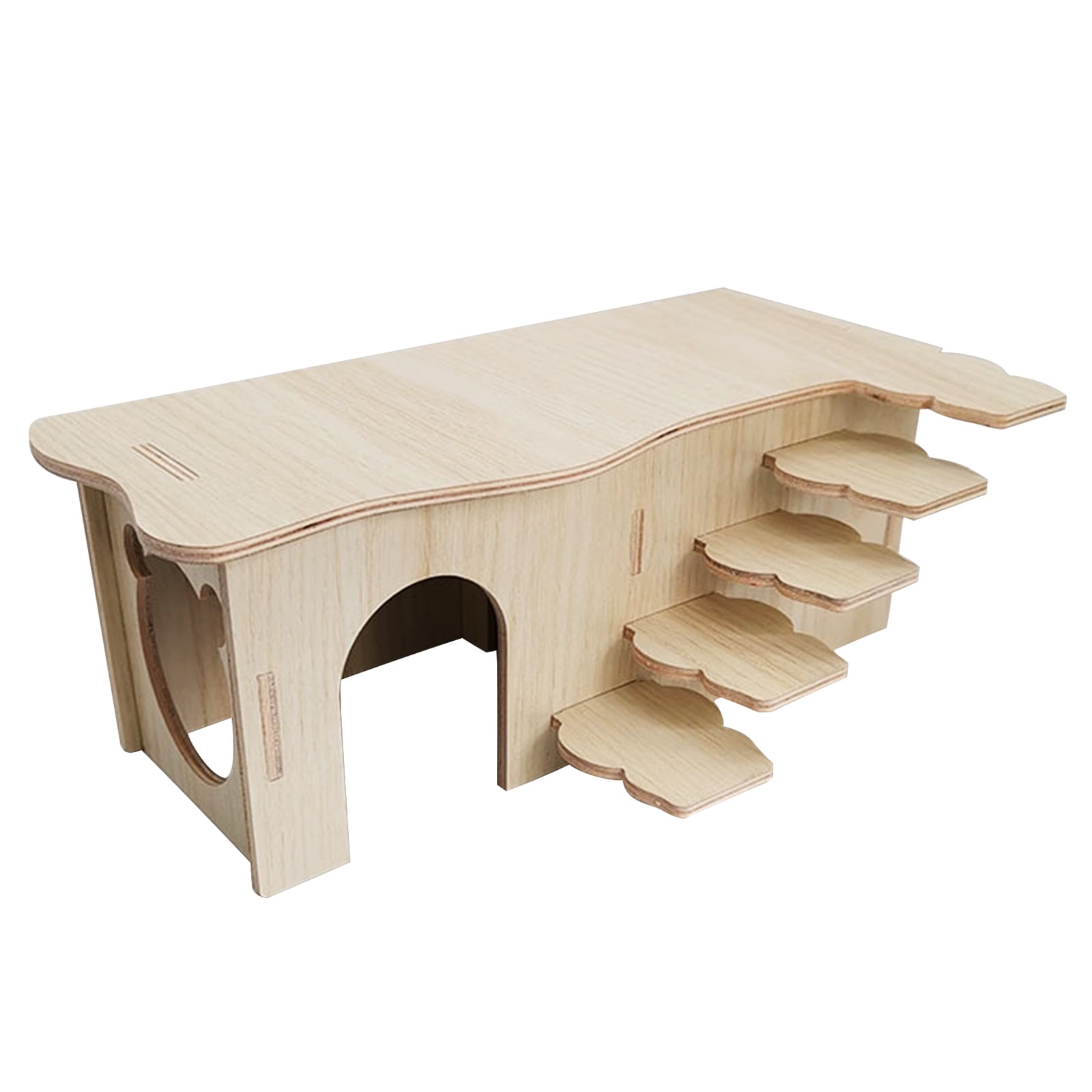Picture of Hamster Wooden House Small Hideout Hut Chew Cage Toy for Hamster ...