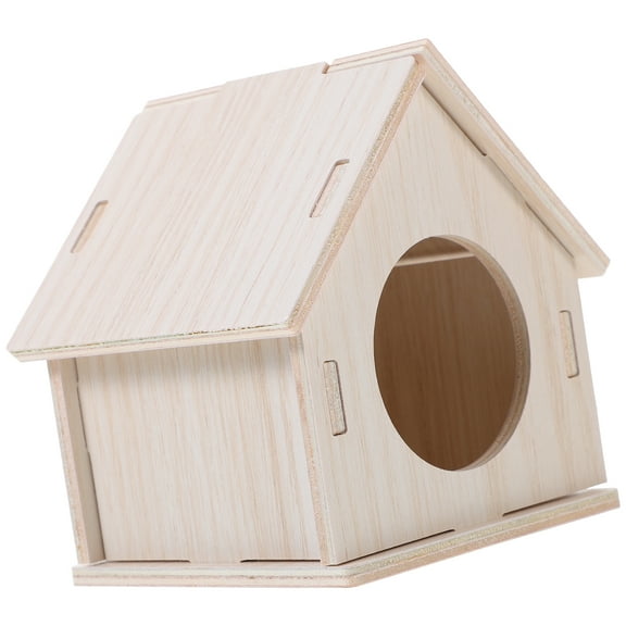 Hamster Wooden House Small Hideout for Hamsters, Gerbils, Squirrels, Chinchillas - Play and Rest Decorative Retreat