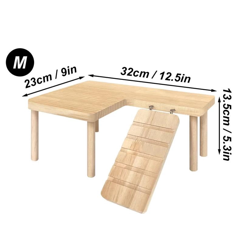 Hamster Wooden Ladder Platform Jumping Board Playground Hamster ... - Vertical Hamster Playstand