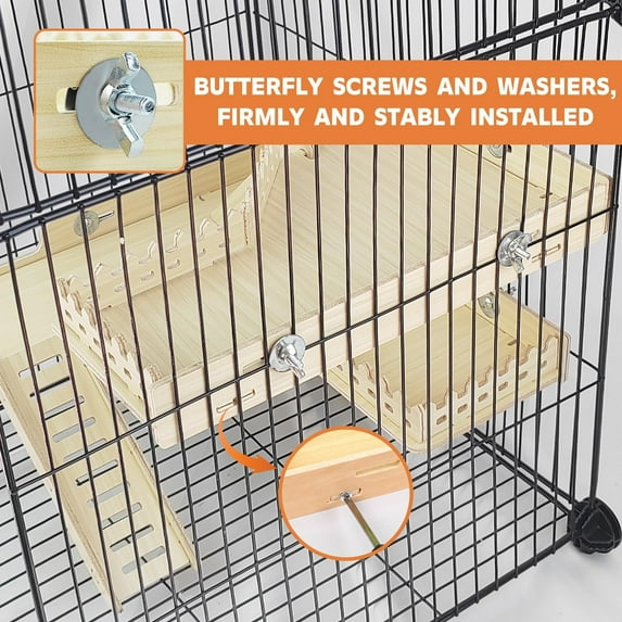 Hamster Wooden Platform, Double-Layer Climbing Ladder for Small Pets, Guinea , Hamster, Chinchilla