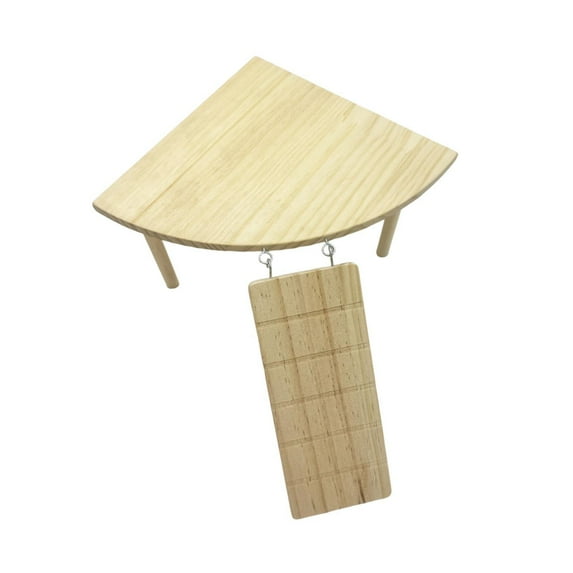 Hamster Wooden Platform Ladder Table Space Saving Toy for Small Pet Cage Dwarf Rat Sugar Glider Use