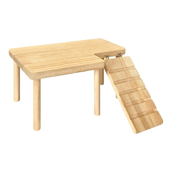 Hamster Wooden Platform with Climbing Ladder MultiFunctional Second Layer Structure for Chinchilla Cage Landscape Decoration Toy