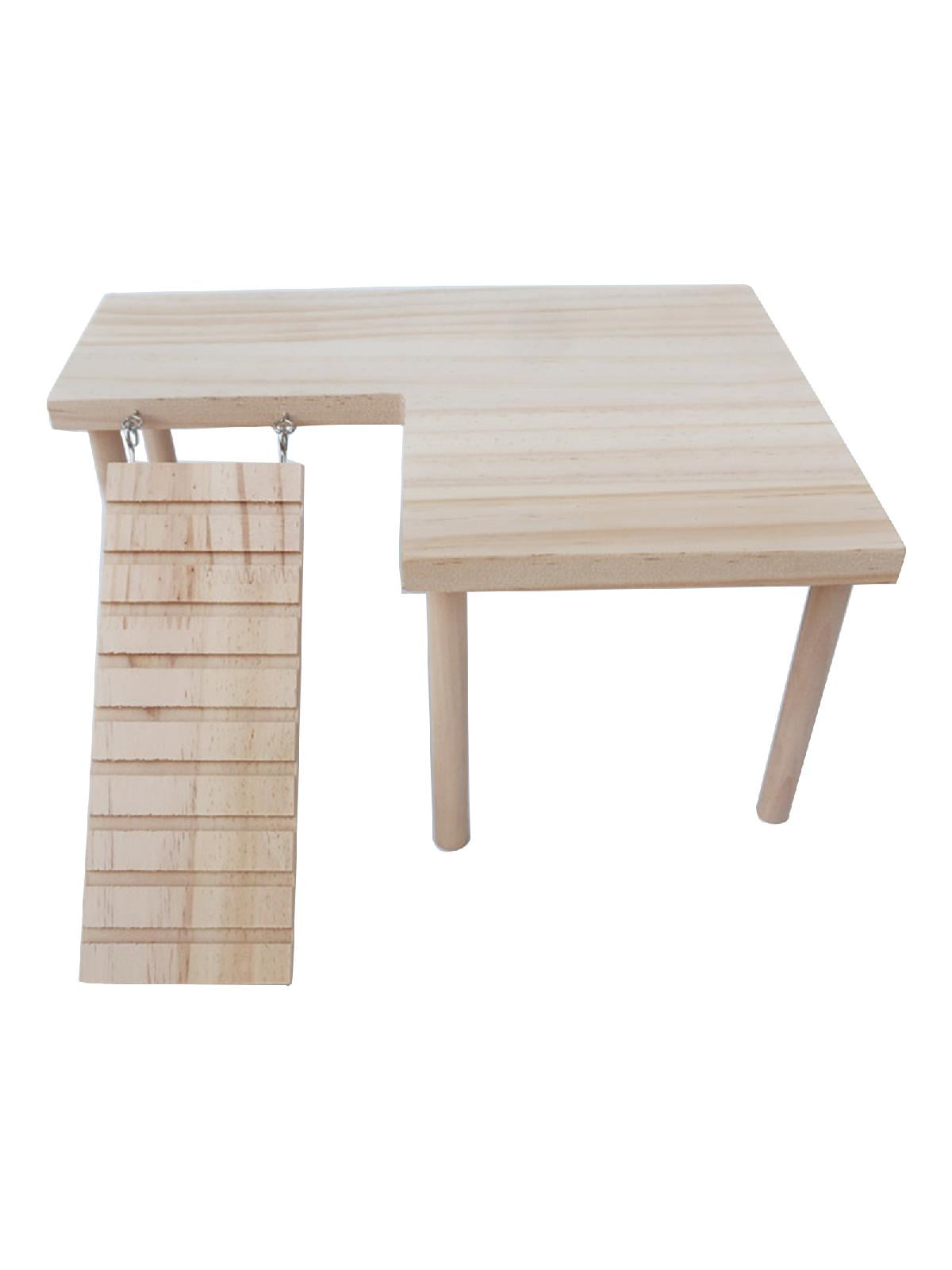 Fresh Look at Hamster Wooden Platform With Legs Natural Wood Stand For Play