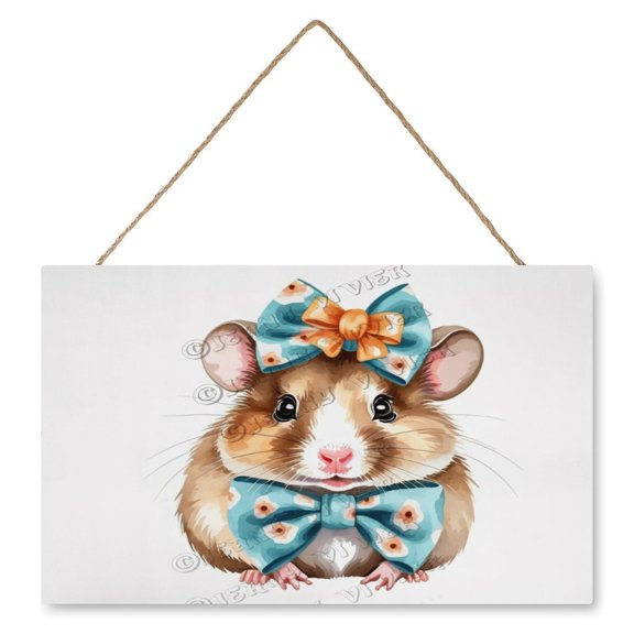 Hamster Wooden Signs Hamster Gifts Vintage Pictures for Bedroom Bathroom Kitchen Wall Decorations Bar Interior Decor 10"x16" Wooden Hanging Signs