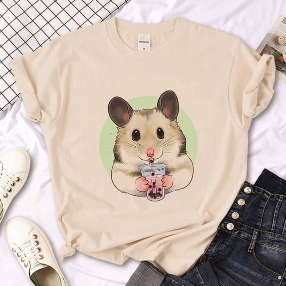 Hamster top women graphic summer Y2K t shirt girl designer harajuku manga clothing