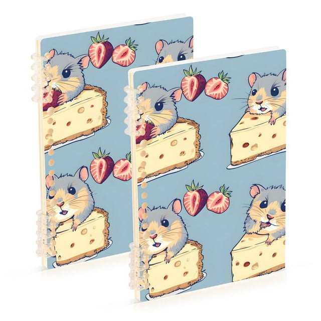 Hamsters Eating Cheesecakes and Strawberries Notebook Detachable Coil