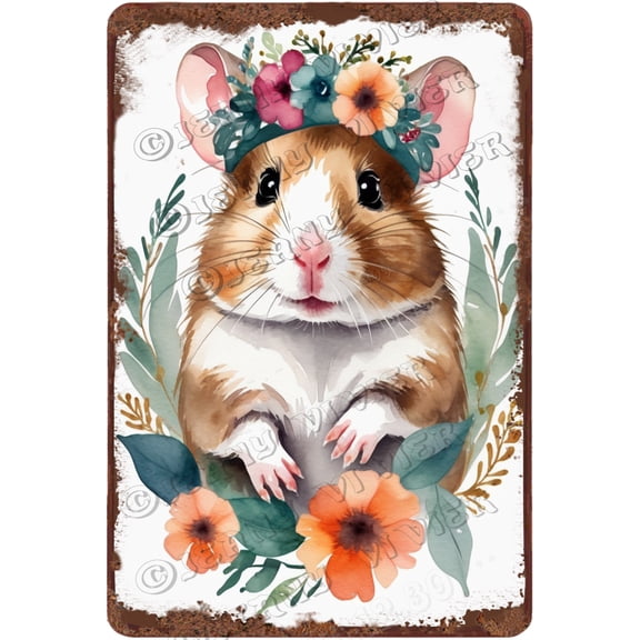Hamsters Metal Signs Vintage Wall Decor for Home Kitchen Bar Patio Room Garage Retro Tin Poster Plaque 12"x8" New Aluminum Sign Retro Style Decorative Sign
