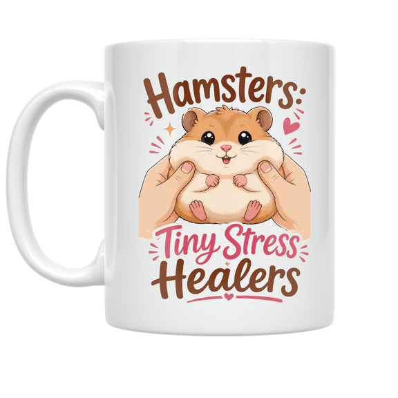 Hamsters: Tiny Stress Healers - Hamster Habitat Enthusiast - 11 oz Ceramic Coffee Mug