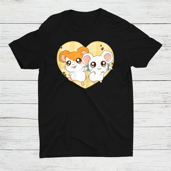 Hamtaro Bij0u Heart Cute Anime Pet Mice Shirt Gift Black Size up to 4XL