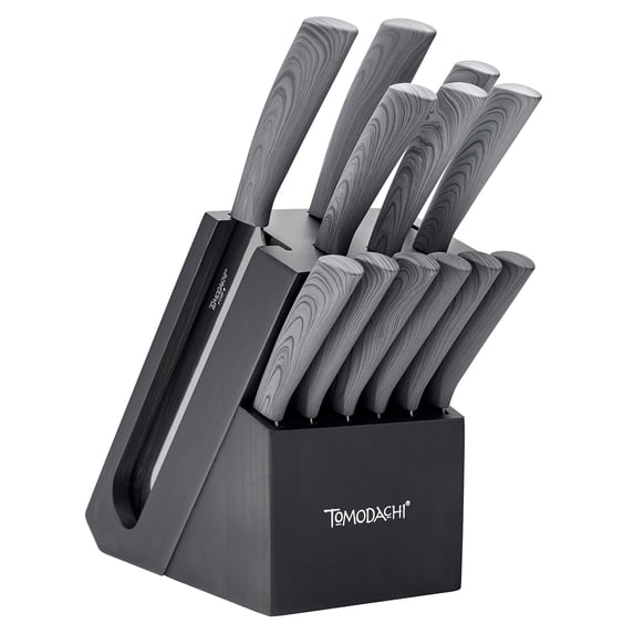 Hamtom Forge Tomodachi™ Raintree Ash Titanium Coated Cutlery Block Knife Set (13-Piece)