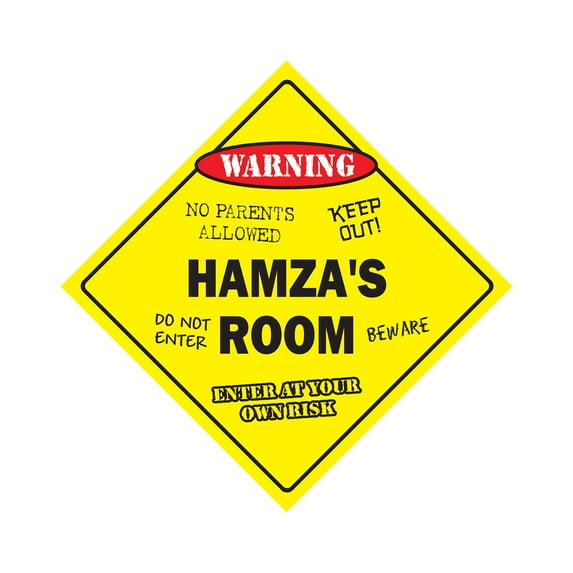 Hamza's Room Sign Crossing Zone Xing | Indoor/Outdoor | 14" Tall kids bedroom decor door children's name boy girl
