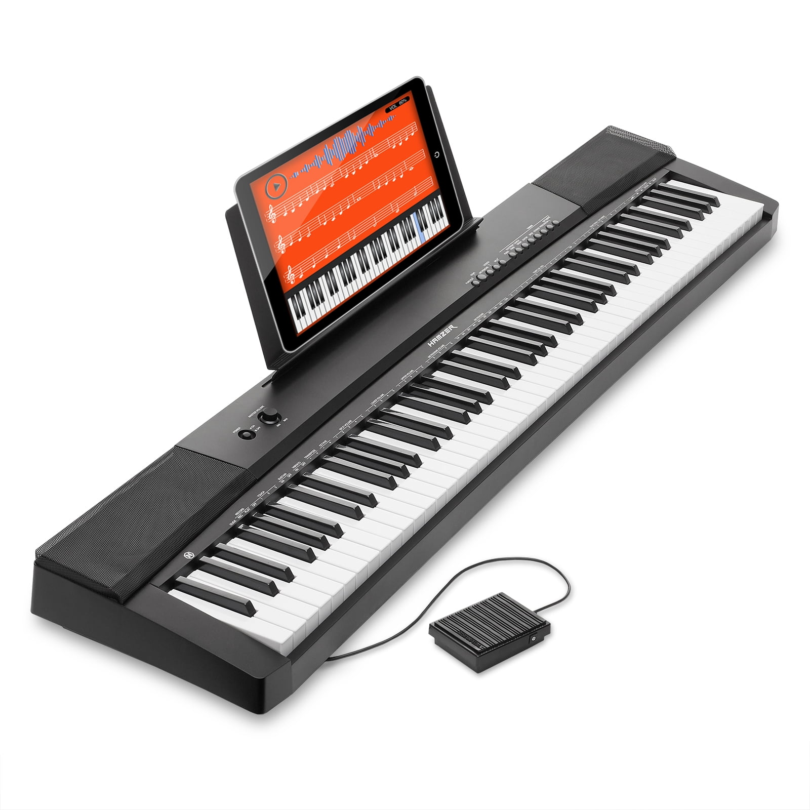 Hamzer 88-Key Electric Weighted Pedal Digital Piano with Hamzer 88-Key Electric Weighted Pedal Digital Piano with