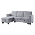 thumbnail image 1 of Han 83 Inch L Shape Sleeper Sectional Sofa, Reversible Chaise, Light Gray - Saltoro Sherpi, 1 of 5