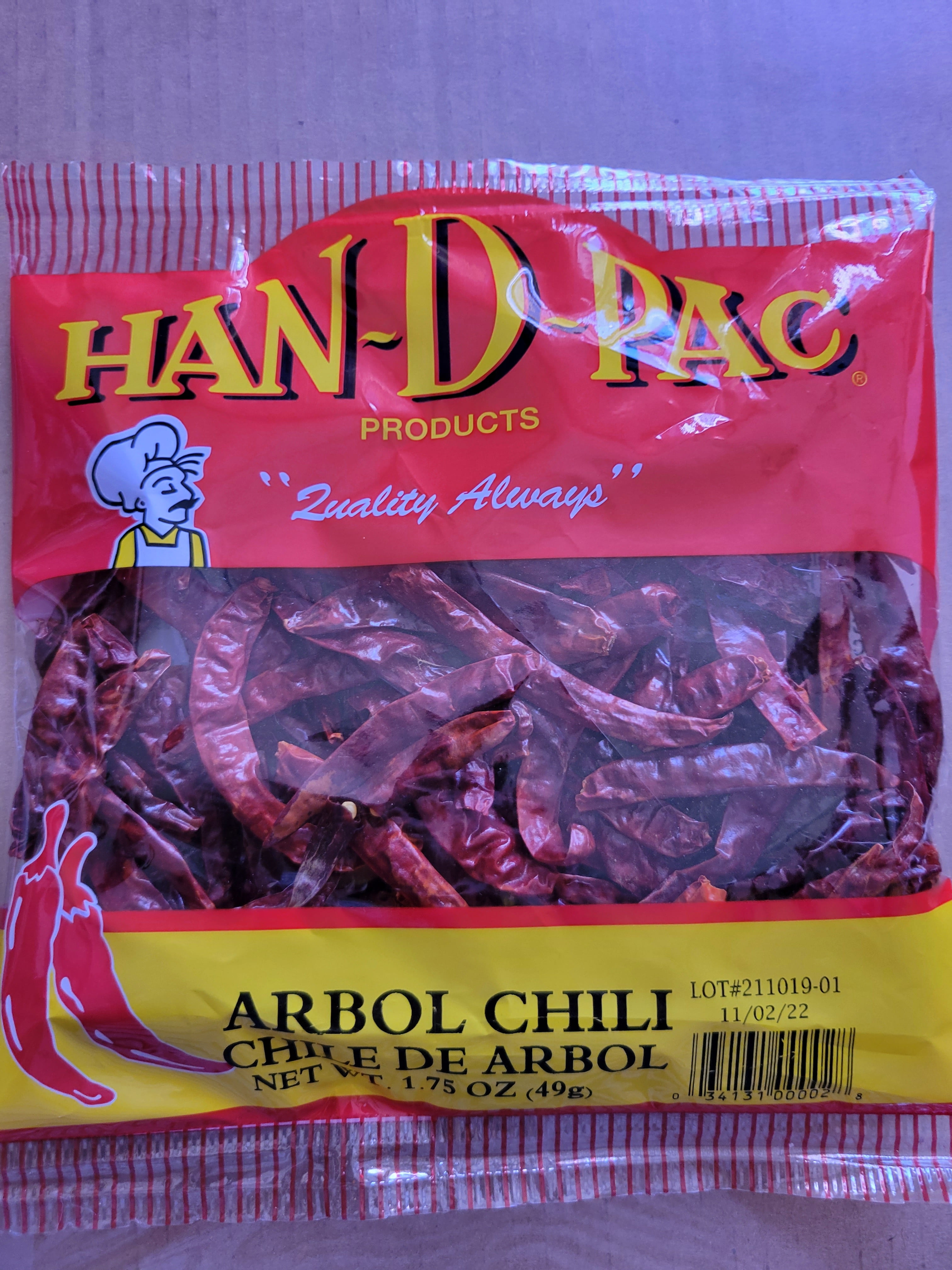 Han D Pac Chile de Arbol 1.75OZ