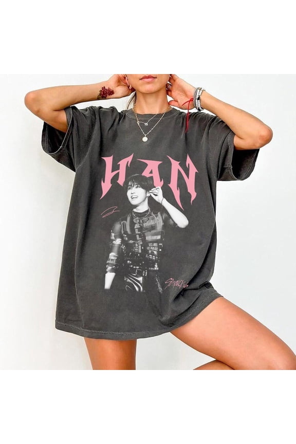 Han Stray Kids Vintage Graphic T-Shirt, SKZ Han Jisung Kpop Tee