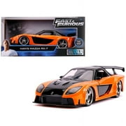 Han\s Mazda RX-7 Orange and Black "Fast & Furious" Movie 1/24 Diecast Model Car by Jada