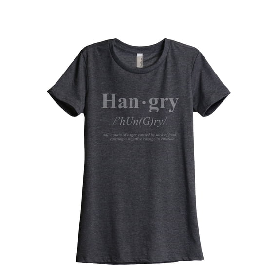 HanGry Women's Fashion Relaxed T-Shirt Tee Charcoal Grey Medium