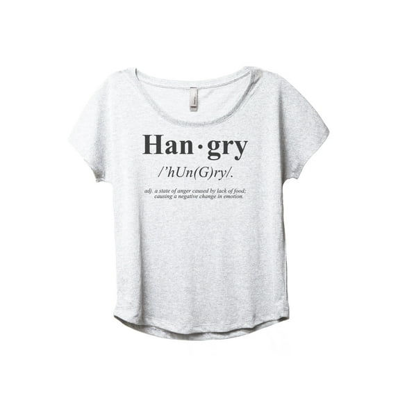 HanGry Women's Fashion Slouchy Dolman T-Shirt Tee Heather White 2X-Large