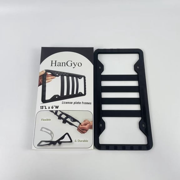 HanGyo License plate frames,Silicone License Plate Frame, Black American Flag License Plate Frame, 3D Stars and Stripes Flag Front Rear License Plate Covers Frames for Car