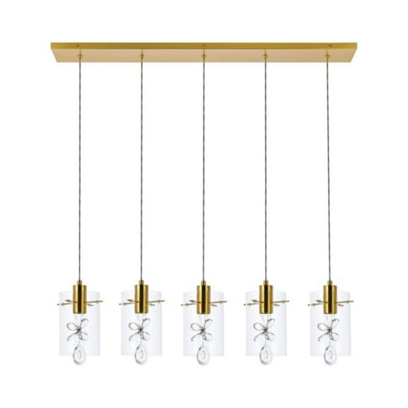 Hana 5 lights Gold Pendant