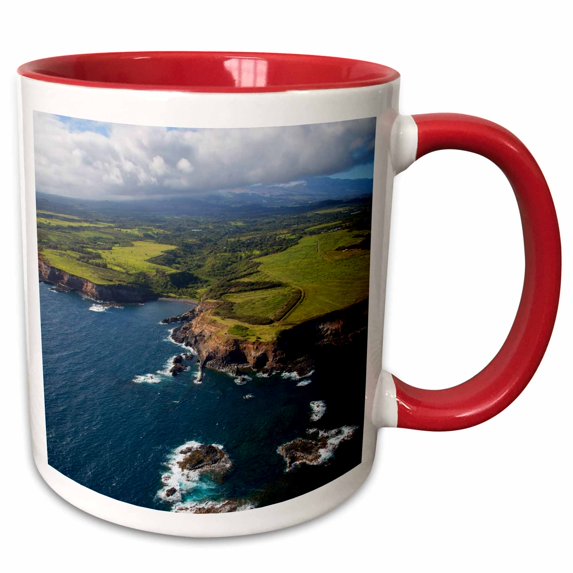 3drose, Hana Coast, Maui, Hawaii, Usa - Us12 Dpb2428 - Douglas Peebles, 15oz Two-tone Red Mug