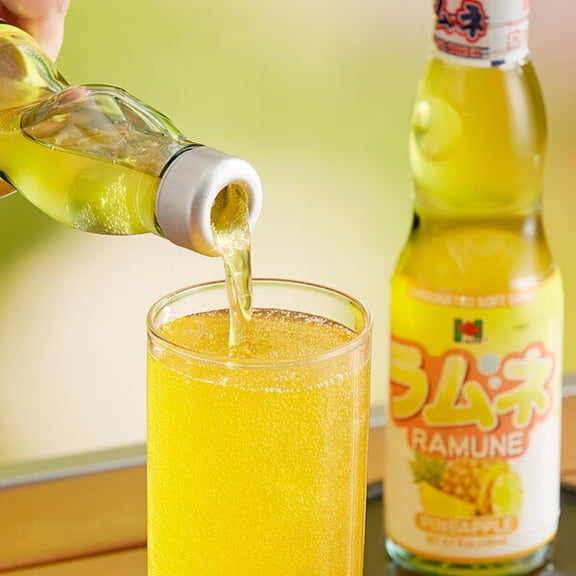 Hana Ramune Pineapple Soda 6.7 fl. oz. - 24/Case